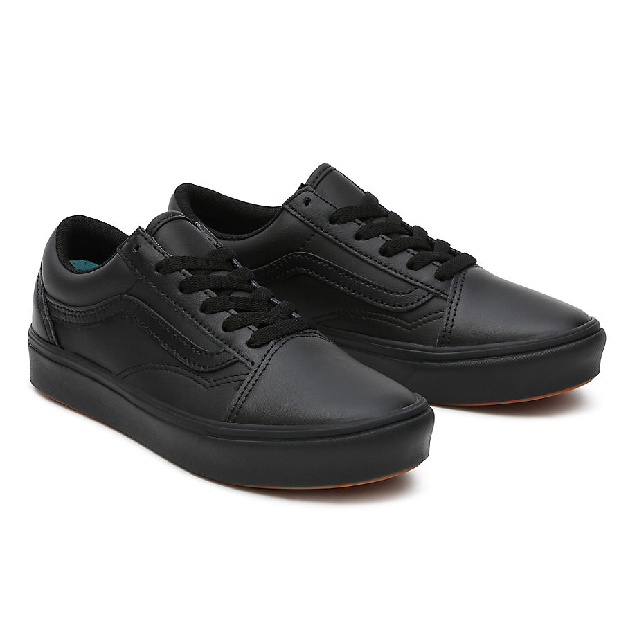 Vans Youth Classic Tumble Comfycush Old Skool Shoes (8-14 Years) ((classic Tumble) Black/black) Youth Black