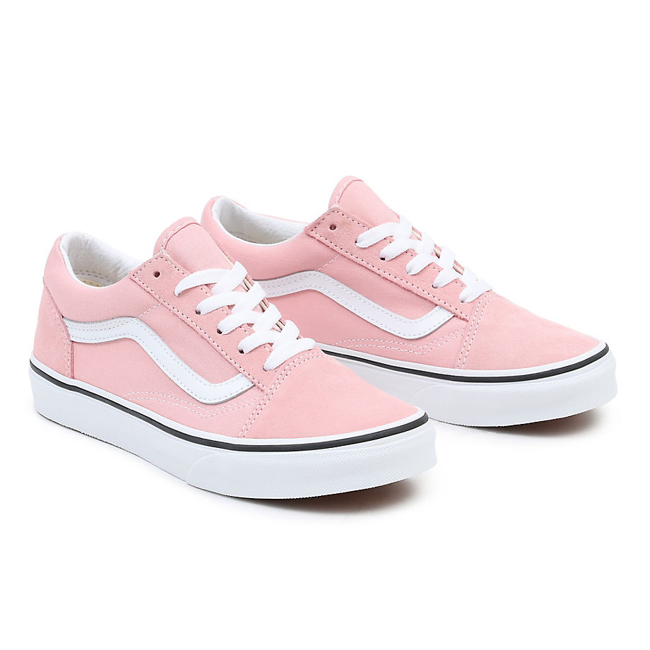Vans Youth Old Skool Shoes (8-14 Years) (powder Pink/true White) Youth Pink