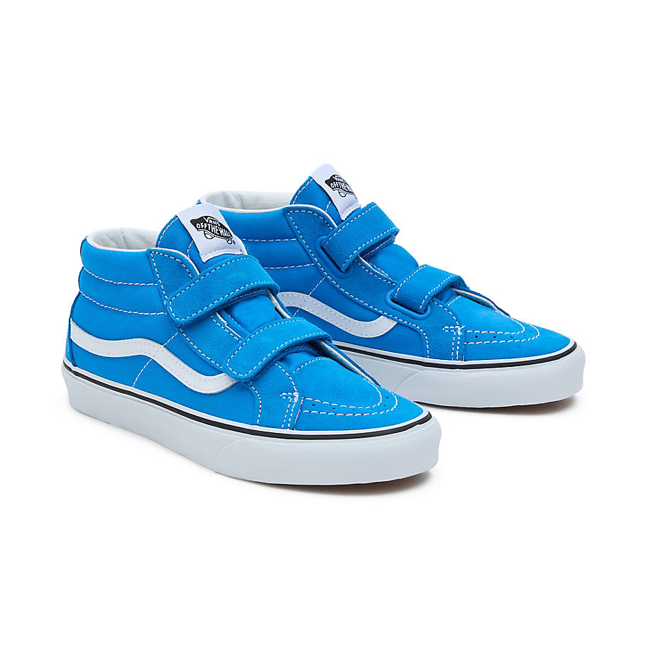 Vans Youth Sk8-mid Reissue Hook And Loop Shoes (8-14 Years) (brilliant Blue) Youth Blue