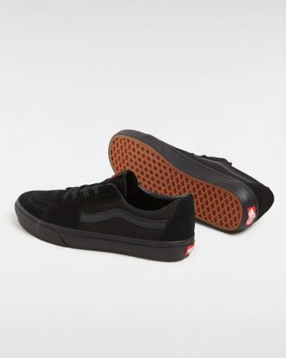 All black low deals vans