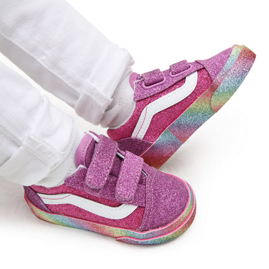 Glitter Rainglow Old Skool Schoenen met klittenband voor peuters (1-4 jaar) | Vans