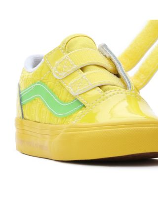 Yellow store velcro vans