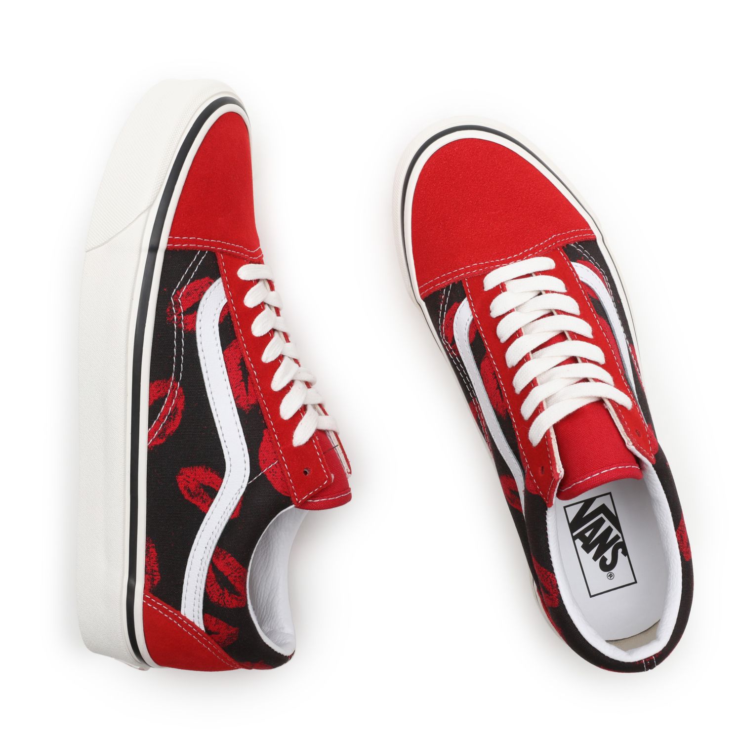 Vans hot sale leather red