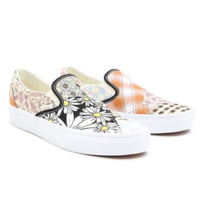 Meadow Patchwork Classic Slip-On Shoes | Multicolour, White | Vans
