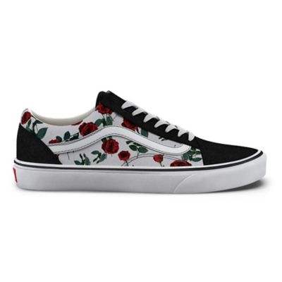 Red Roses Old Skool Shoes | White | Vans