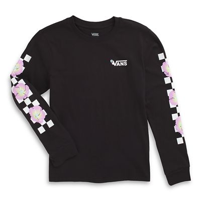 Girls Bloom Checkz Long Sleeve T-shirt (8-14 years) | Black | Vans