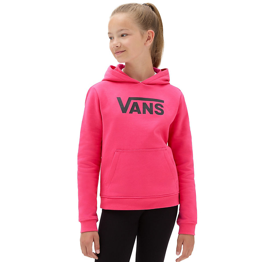 Vans Girl Flying V Pullover Hoodie (8-14 Years) (magenta) Girls Pink