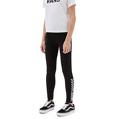 Vans Girls' Chalkboard II Legging, Black-White, S : : Fashion
