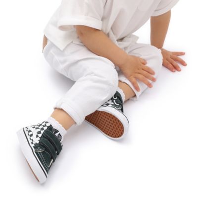 Zapatillas de bebé Checkerboard Reissue con velcro (1-4 años) | Negro, Blanco | Vans