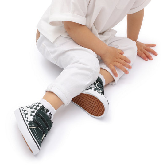 Zapatillas de bebé Checkerboard Sk8-Mid Reissue con velcro (1-4 años) | Vans
