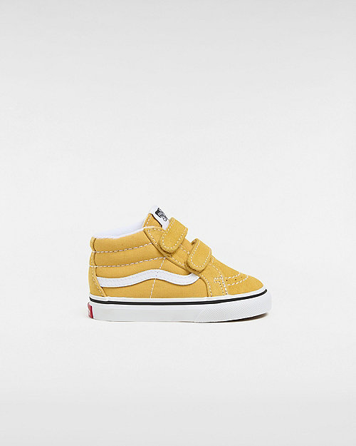 Vans Toddler Sk8-mid Reissue Hook And Loop Shoes (1-4 Years) (color Theory Golden Glow) Toddler Yellow