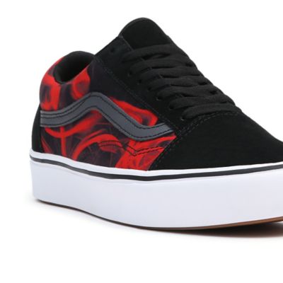 Red vans with black 2024 soles