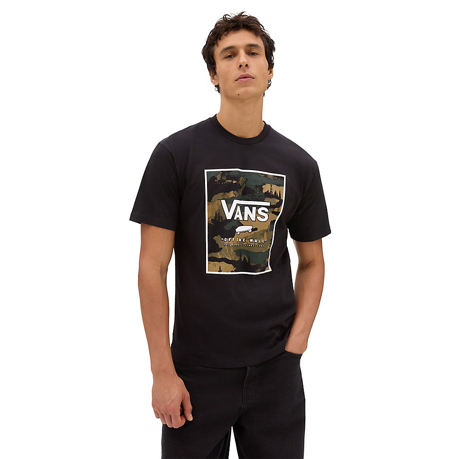 Vans Classic Print Box T-shirt (black/deep Fore) Men Green
