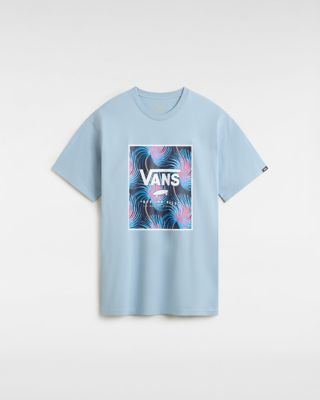 Vans Classic Print Box T-shirt (dusty Blue-white) Men Black