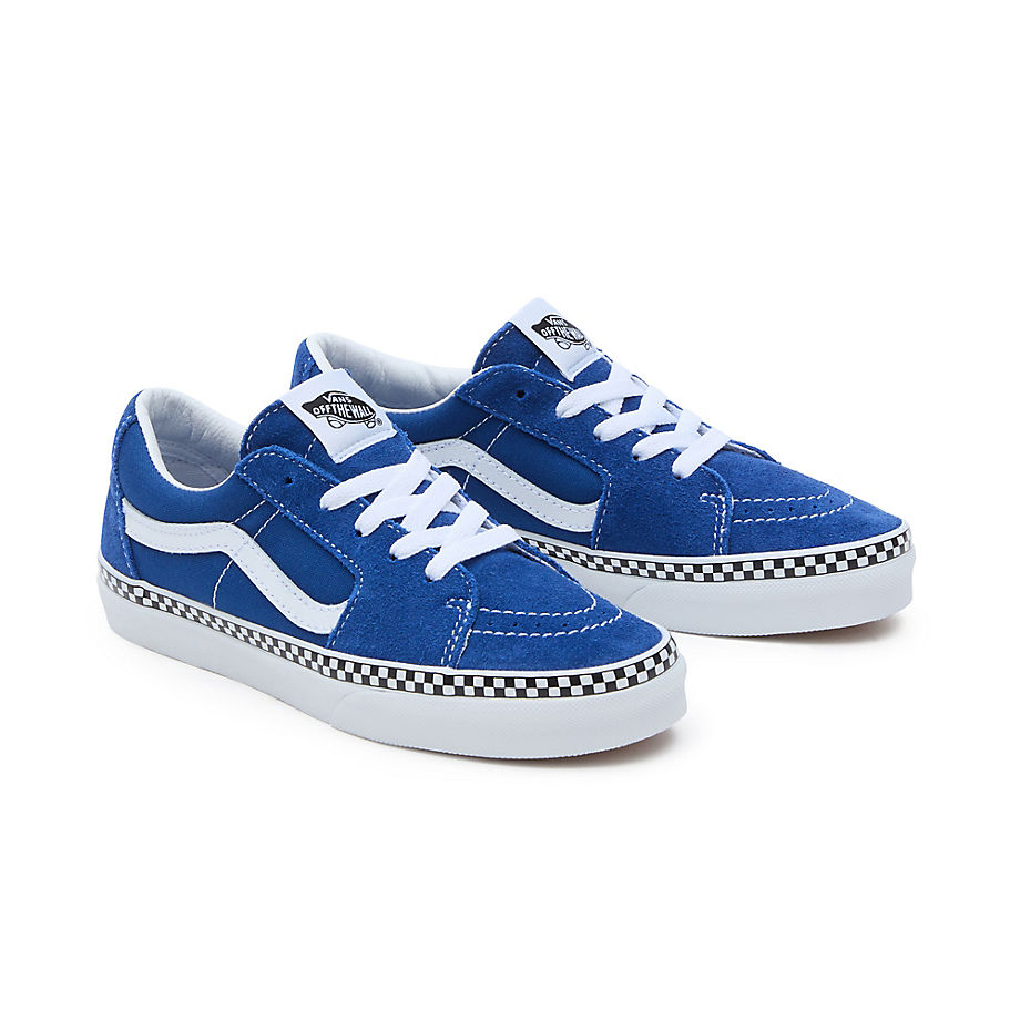 Vans Youth Checkerboard Foxing Sk8-low Shoes (8-14 Years) (true Blue/true) Youth Blue