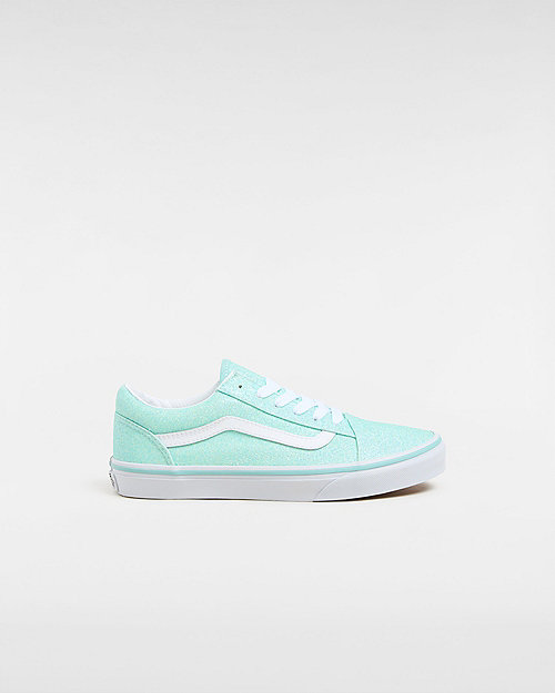 Vans Youth Old Skool Glitter Shoes (8-14 Years) (glitter Pastel Blue) Youth Blue