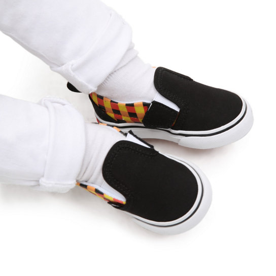 Glow Checkerboard Slip-On Schoenen met klittenband voor peuters (1-4 jaar) | Vans