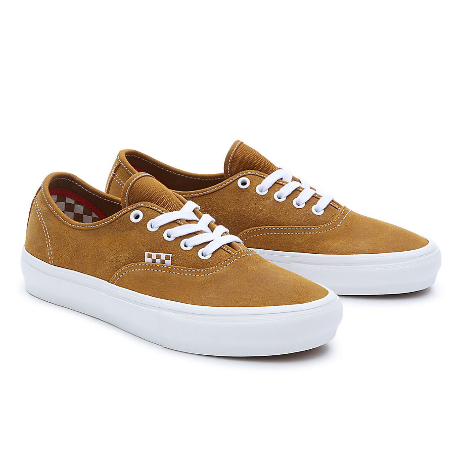 Vans Skate Authentic Leather Shoes (golden Brown) Men Brown