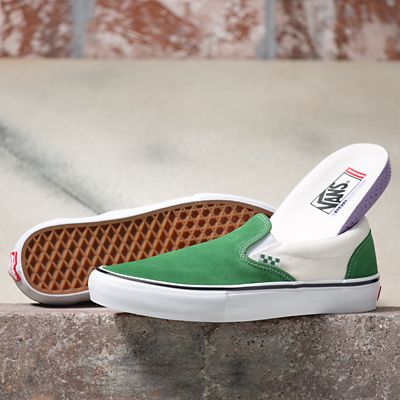 Sage green best sale slip on vans