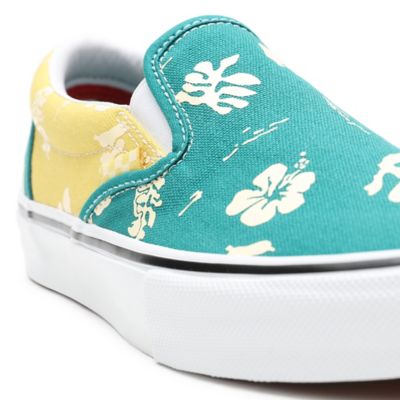 Hawaiian print best sale vans slip ons