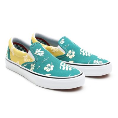 Skate Aloha Slip-On Shoes | Blue, Yellow | Vans