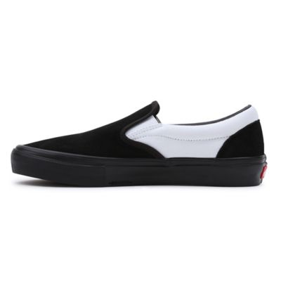 Black vans white 2024 sole slip on