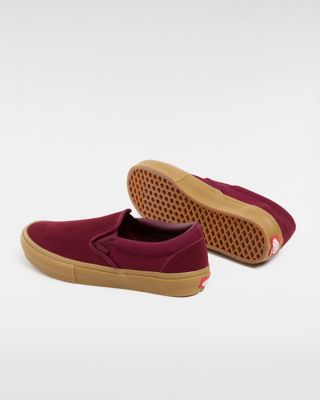 Burgundy slip cheap on vans