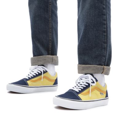 Navy and yellow store vans