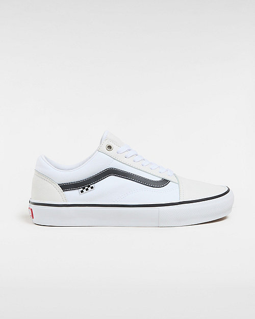 Vans Skate Old Skool Leather Shoes (leather White/white) Unisex White