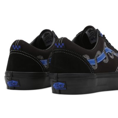 Vans old skool negras con outlet azul