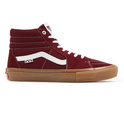 Burgundy skate deals high vans