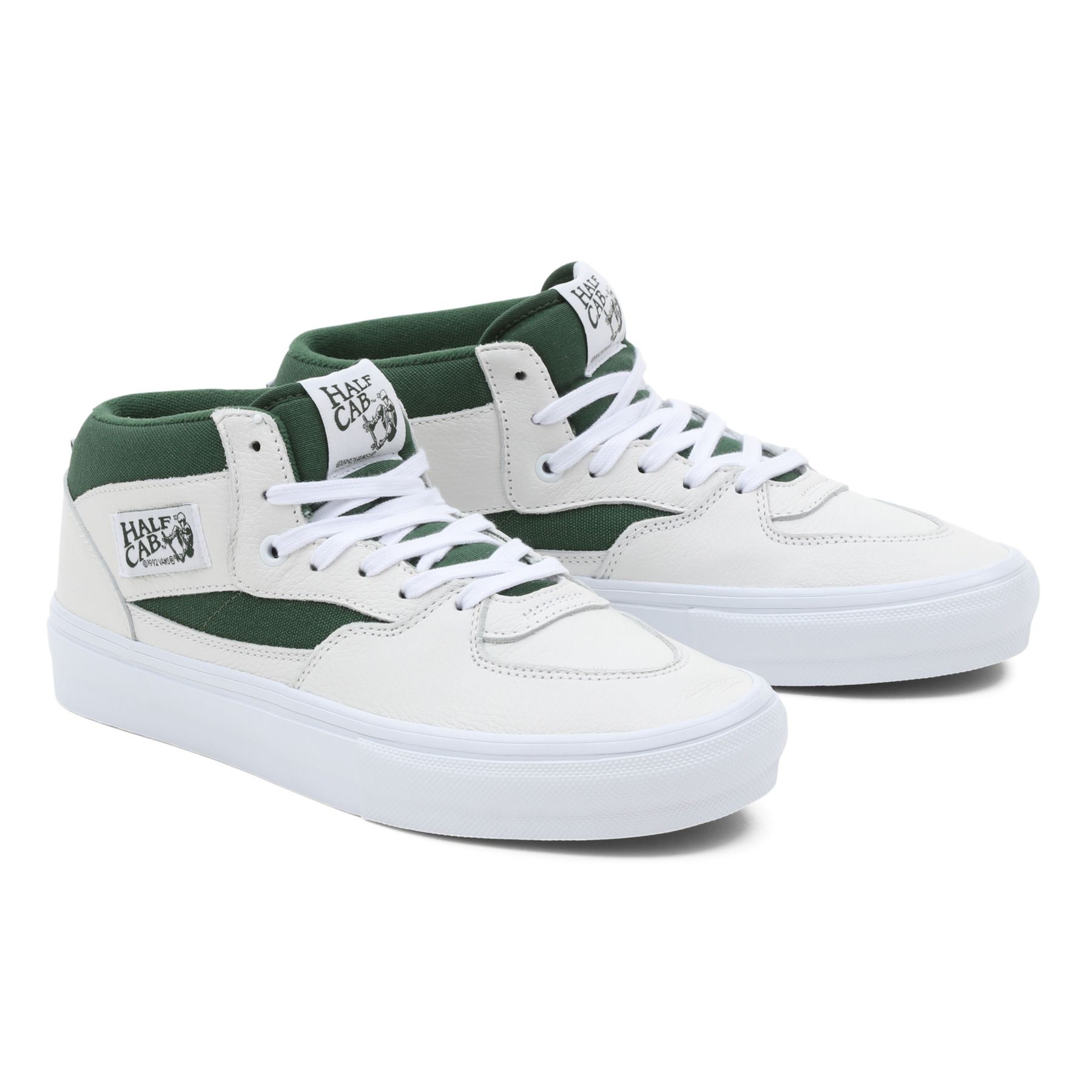 Skate Half Cab Shoes Green White Vans