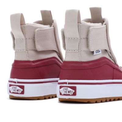 Kids Slip On Hi Terrain Hook And Loop MTE 1 Shoes 4 8 Years Red Beige Vans