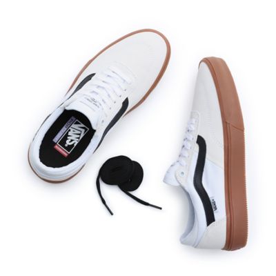 White vans hot sale tan bottom