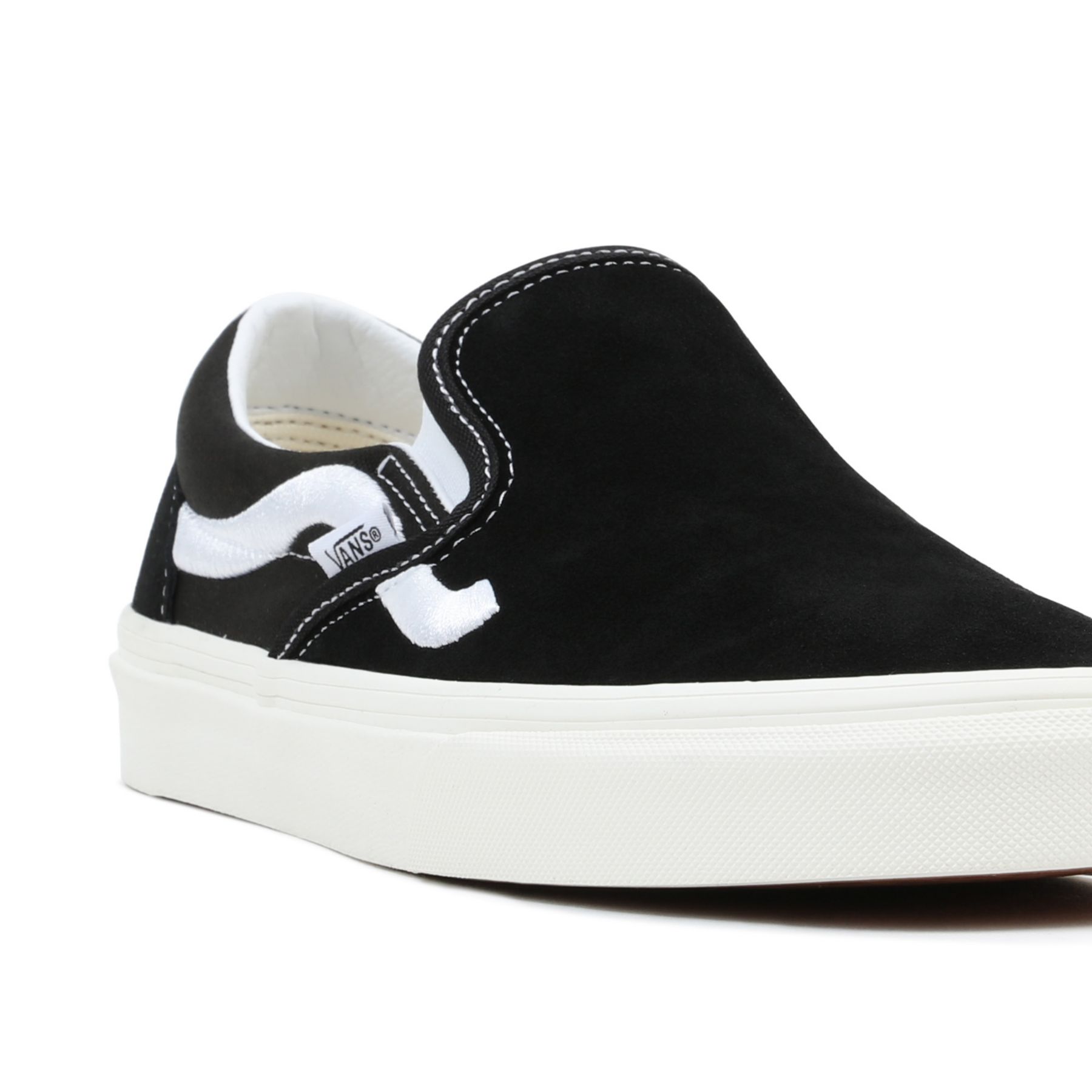 Vans black clearance platform slip ons