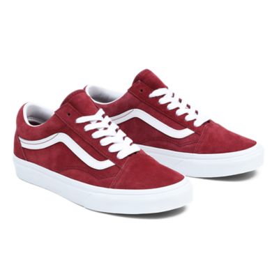 Vans red and white 2024 shoes