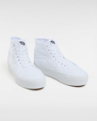 White vans best sale with platform