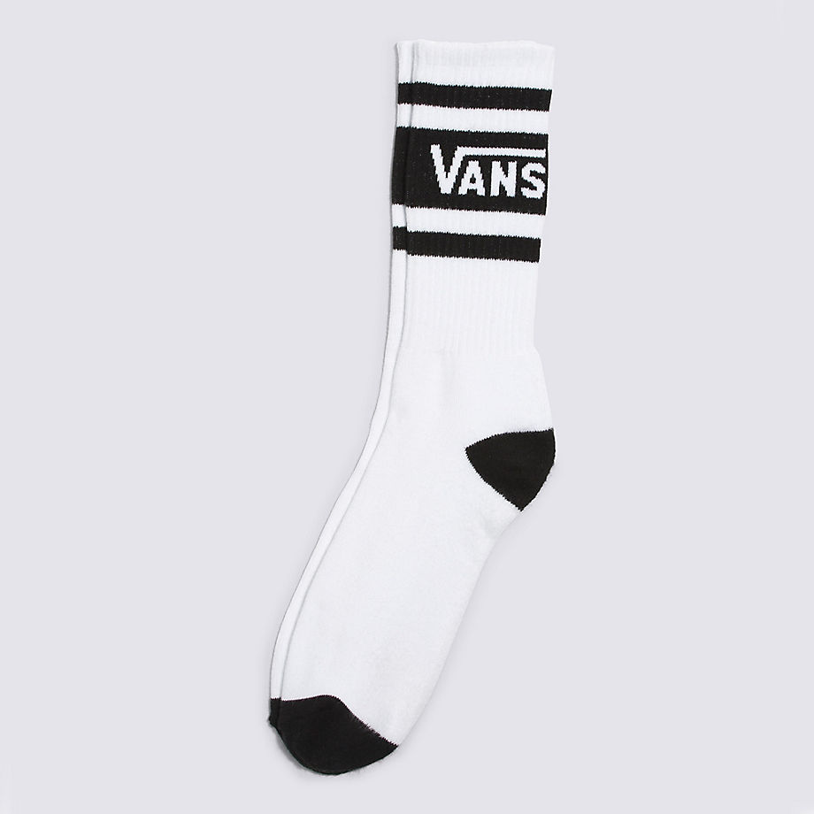Vans Drop V Crew Socks (1 Pair) (white/black) Men White