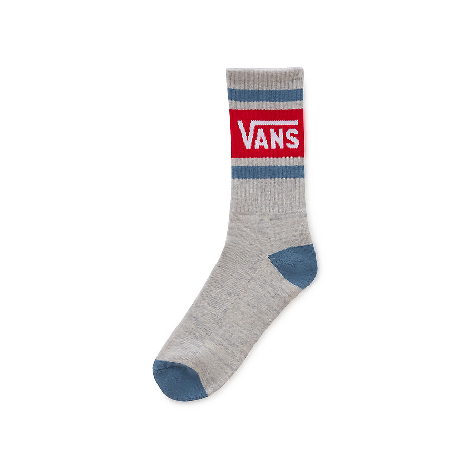 Vans Kids Drop V Crew Socks (1 Pair) (true Red/bluest) Youth White