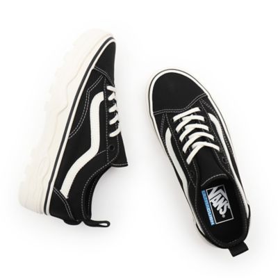 Vans old skool black and best sale white canvas