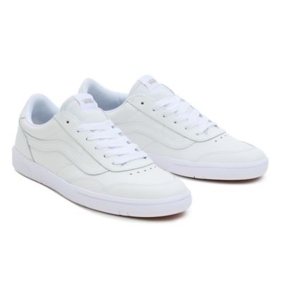 Vans leather sale white shoes