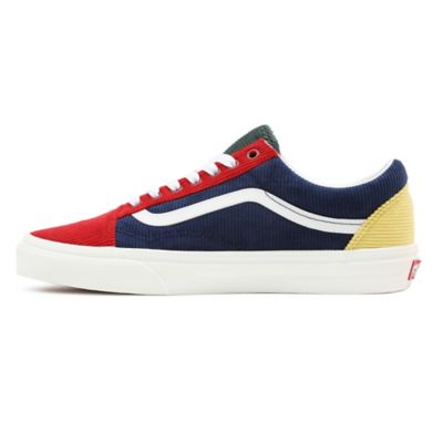 Vans old skool hot sale white blue red