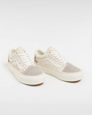 Vans old best sale school platform white