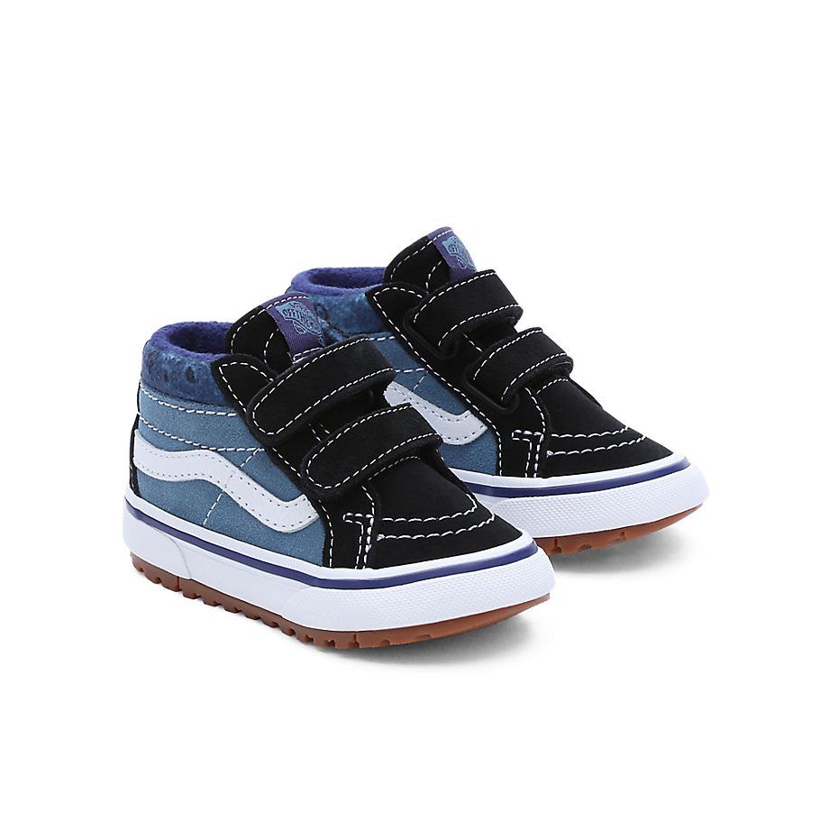 Vans Toddler Paisley Sk8-mid Reissue Mte-1 Hook And Loop Shoes (1-4 Years) (black/blue) Toddler Blue