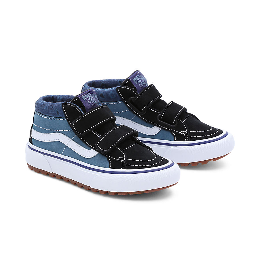 Vans Kleine Kinder Paisley Sk8-mid Reissue Mte-1 Schuhe Mit Klettverschluss (4-8 Jahre) (black/blue) Kinder Schwarz