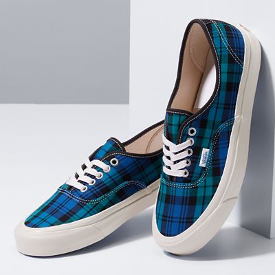 Green and best sale blue checkered vans