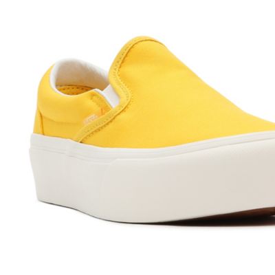 Mustard yellow store vans slip ons