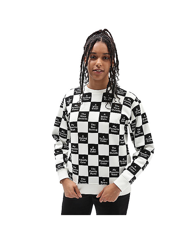 Checkerboard 21 Boyfriend Crew Sweatshirt 3