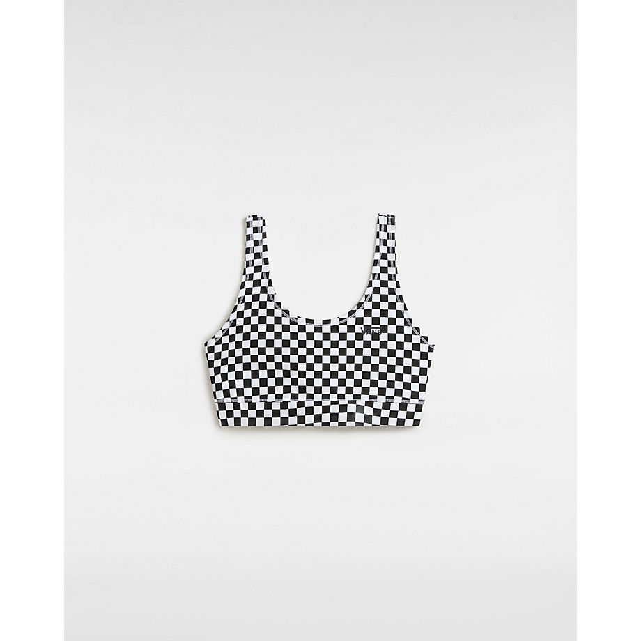 vans brassière flying v print (black-white checkerboard) femme noir, taille l
