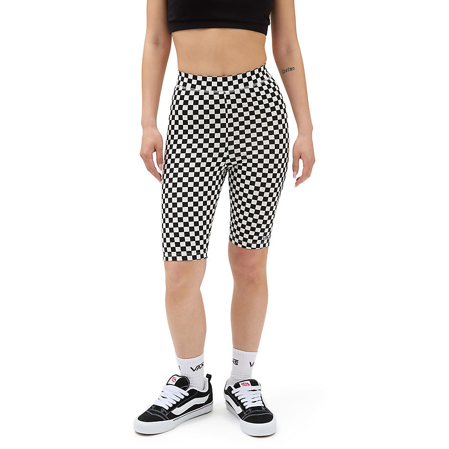 Vans Flying V Print Legging Shorts (black-white Checkerboard) Women White